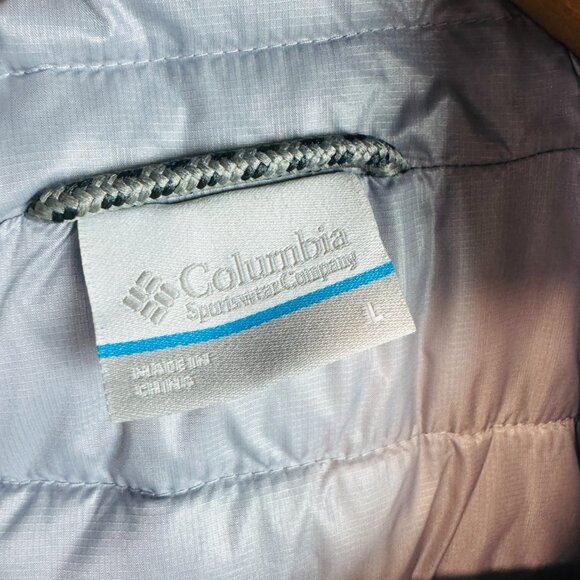 Columbia Womens Puffer Jacket with hood Large lilac gray hooded coat - Picture 8 of 8